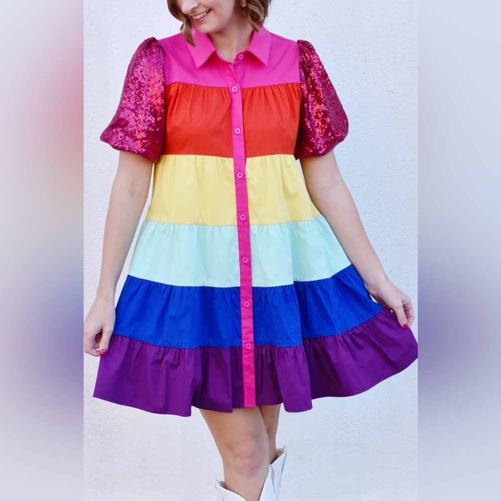 Blue b Colorful Rainbow women’ Dress